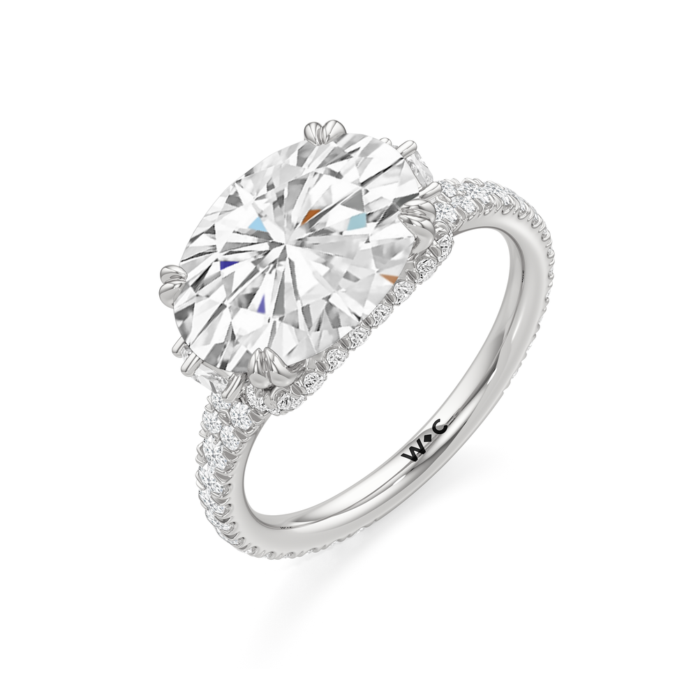 The Lorimer Ring with West Oval Cut Diamond in 14KT Platinum view 4
