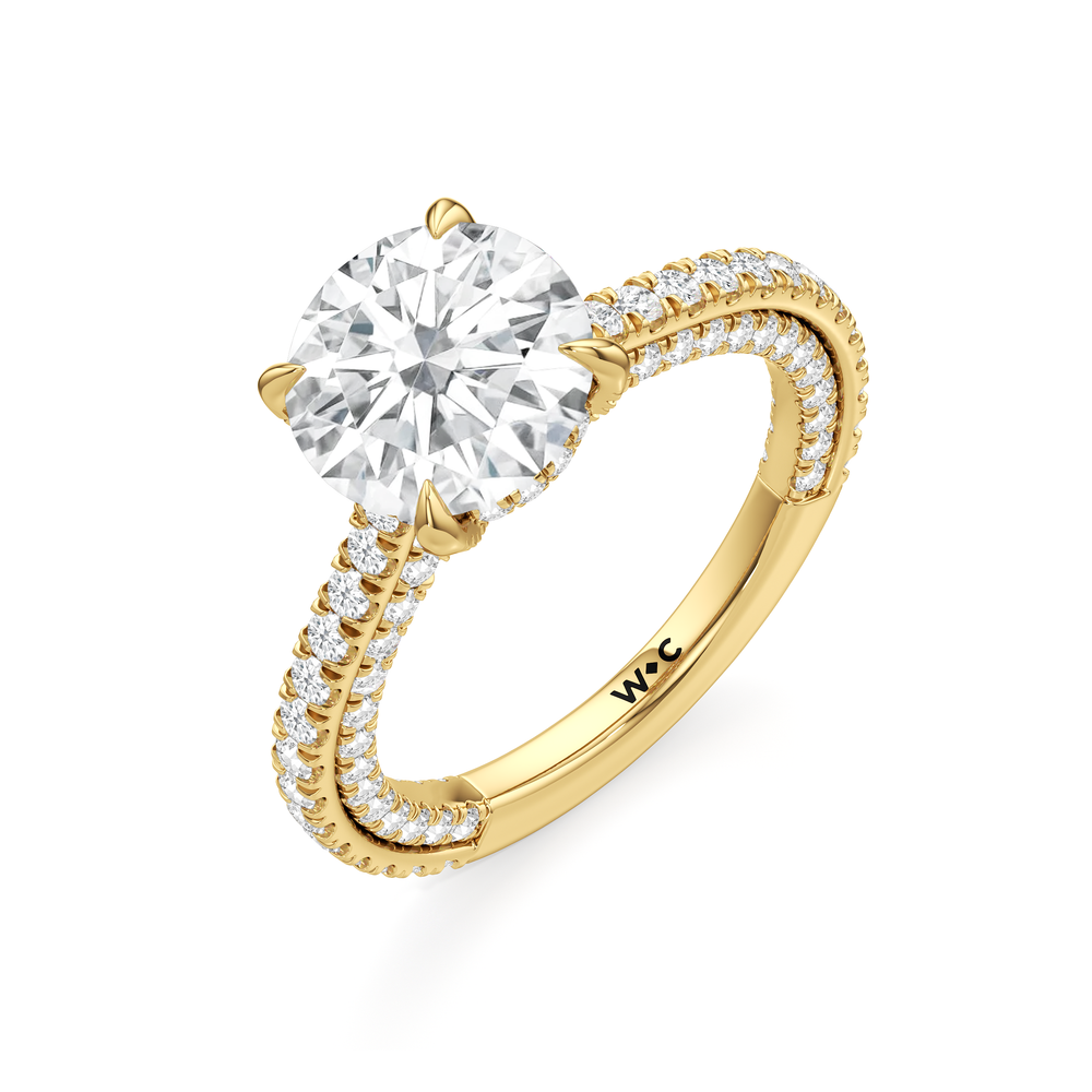 The Cooper Ring with Round Cut Diamond in 14KT Yellow Gold view 4
