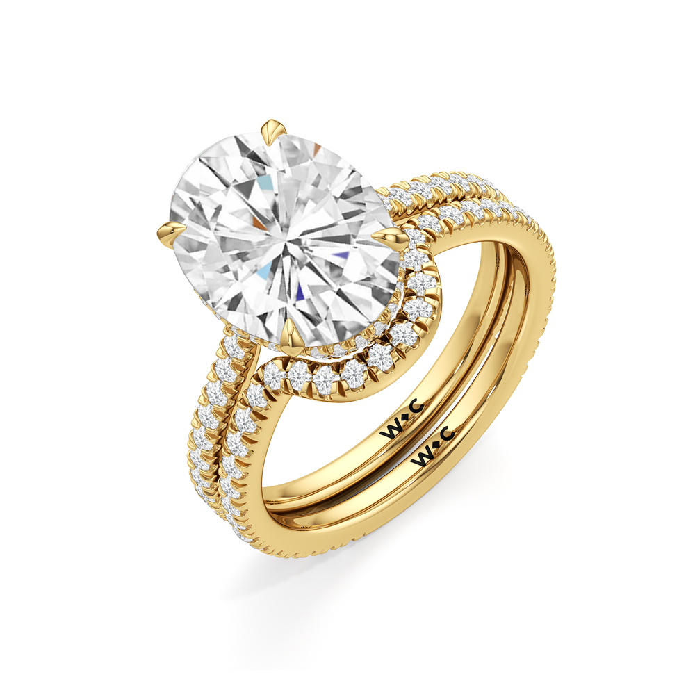 The Regency Ring with Emerald Cut Diamond in 14KT Yellow Gold view 5

