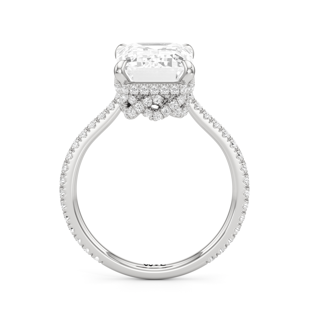 The Regency Ring with Emerald Cut Diamond in 14KT Platinum view 3
