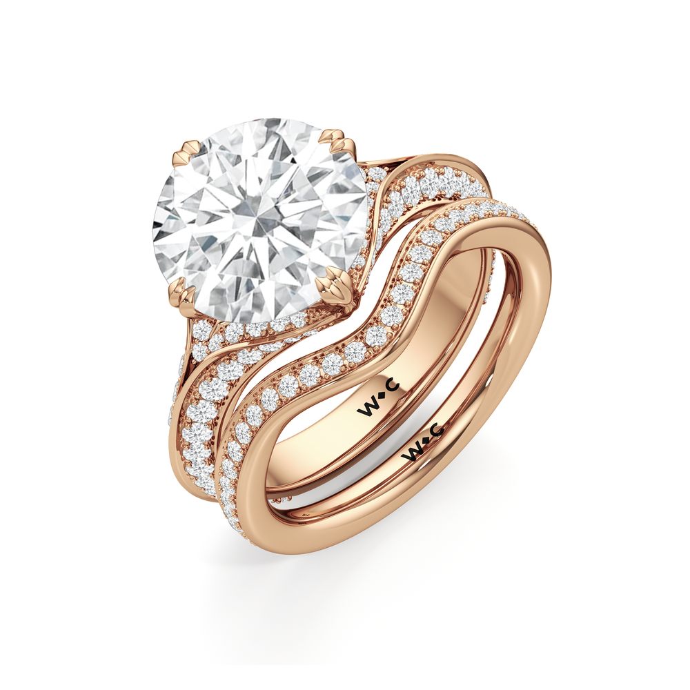 The Carlyle Ring with Oval Cut Diamond in 14KT Rose Gold view 5
