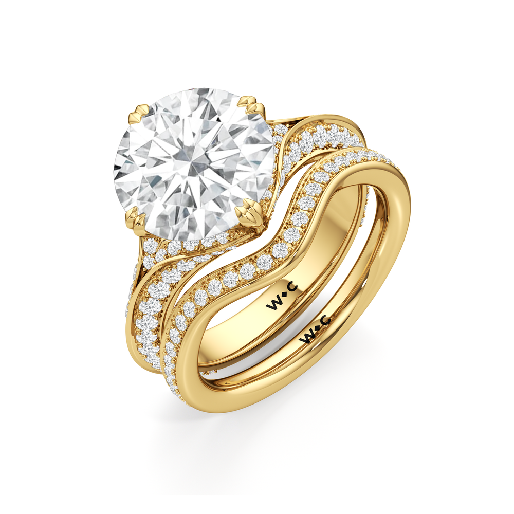 The Carlyle Ring with Cushion Cut Diamond in 14KT Yellow Gold view 5
