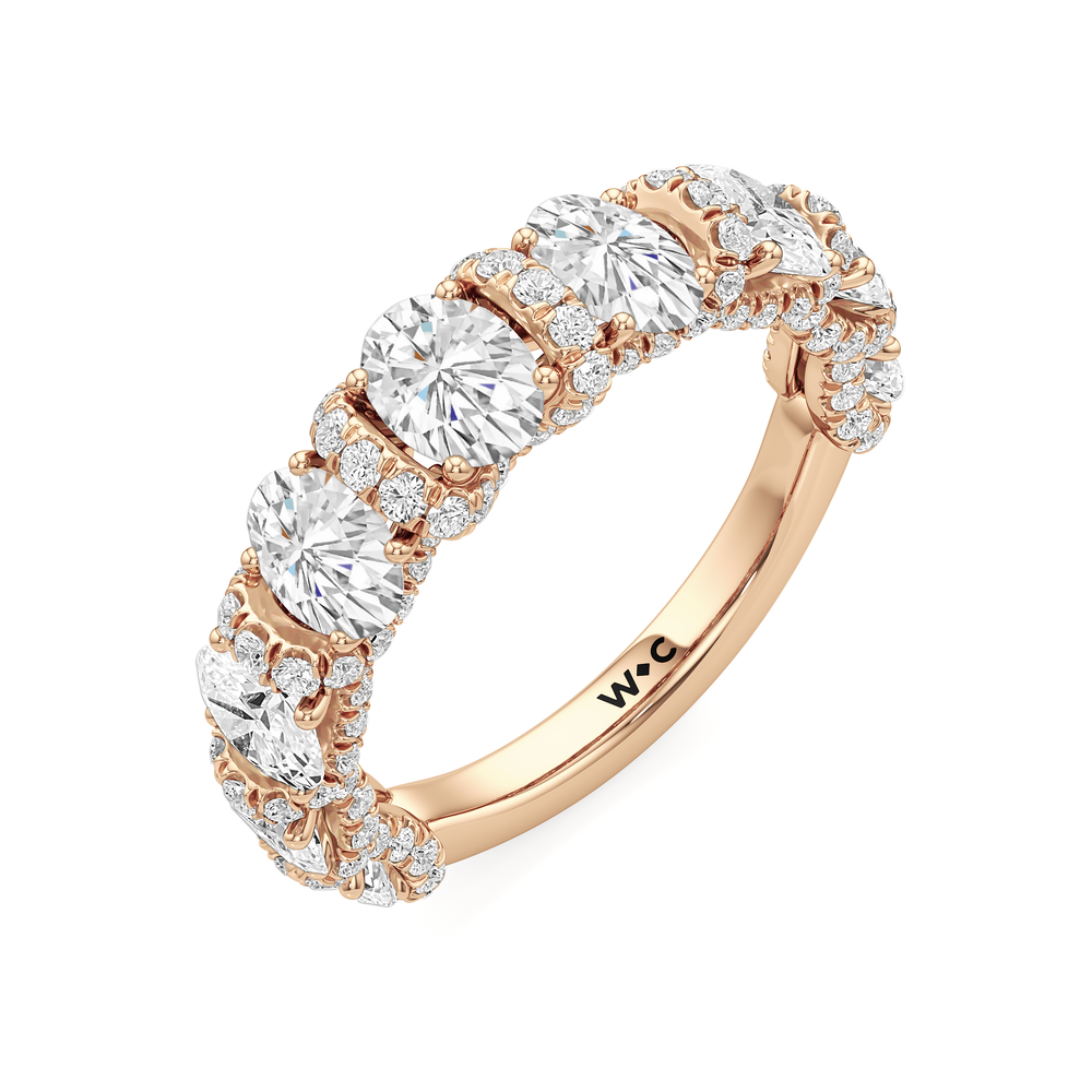 Classic The Fulton Oval Anniversary Ring (F+ SI+) with 18KT Rose Gold / Lab / 2 7/8 Cut Diamond in 14KT Rose Gold / Lab / 2 7/8 view 4
