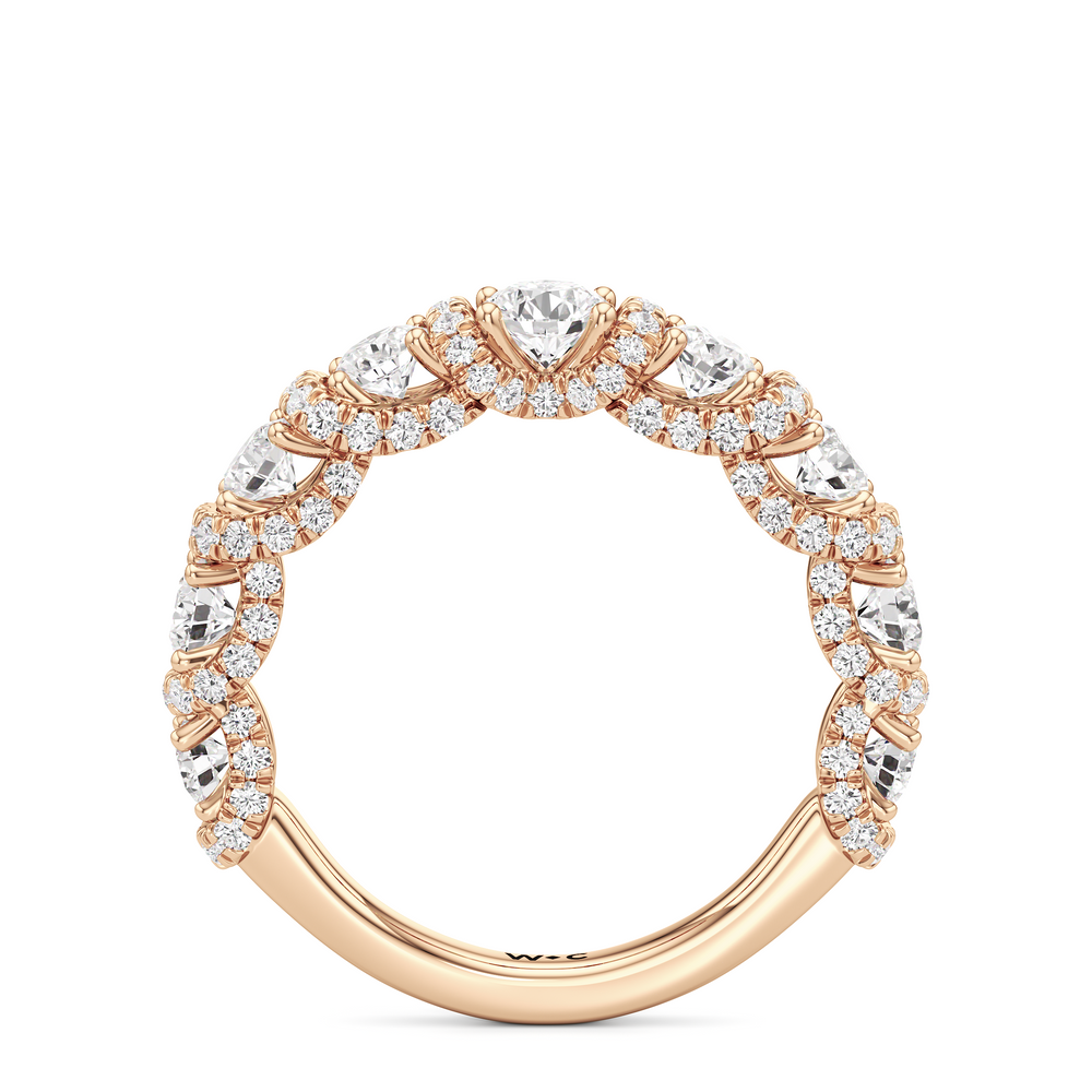 Classic The Fulton Round Anniversary Ring (F+ SI+) with 18KT Rose Gold / Lab / 2 Cut Diamond in 14KT Rose Gold / Lab / 2 view 3
