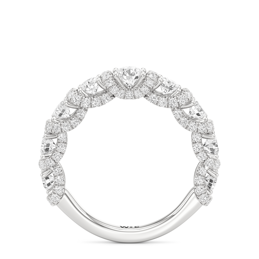 Classic The Fulton Round Anniversary Ring (F+ SI+) with Platinum / Lab / 2 Cut Diamond in 14KT Platinum / Lab / 2 view 3

