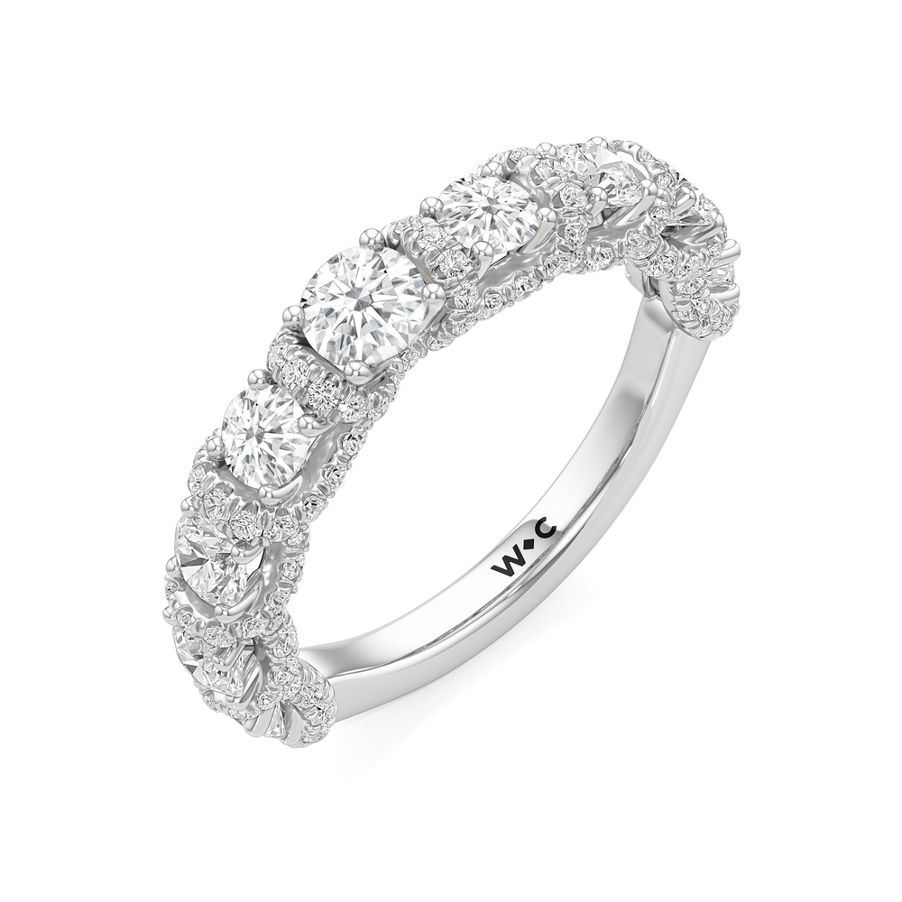 Classic The Fulton Round Anniversary Ring (F+ SI+) with Platinum / Lab / 2 Cut Diamond in 14KT Platinum / Lab / 2 view 4
