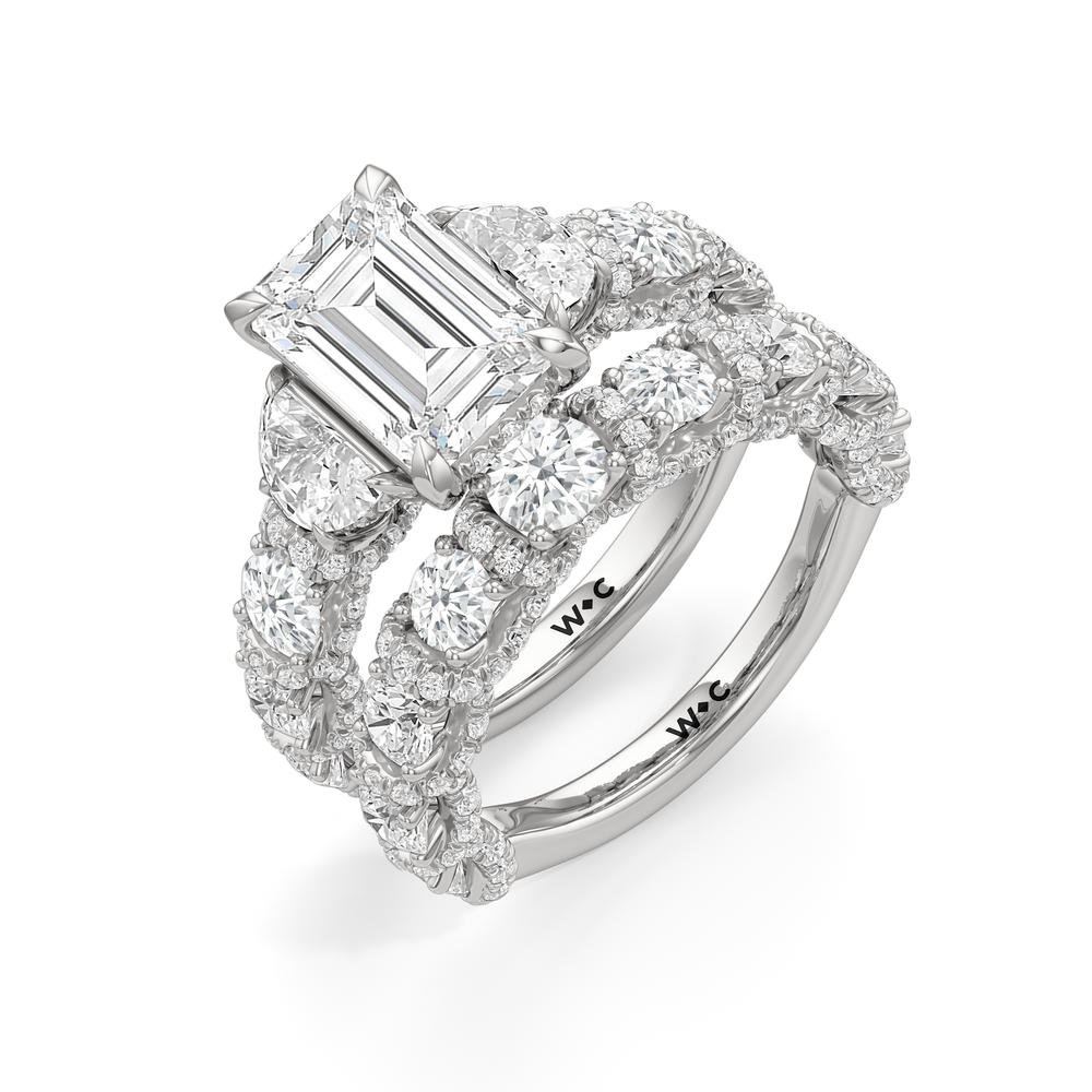 Classic The Fulton Round Anniversary Ring (F+ SI+) with Platinum / Lab / 2 Cut Diamond in 14KT Platinum / Lab / 2 view 5
