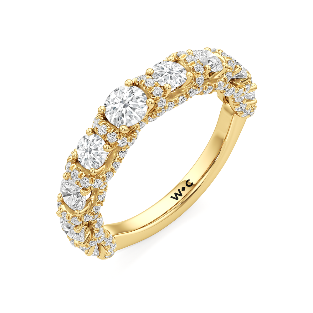 Classic The Fulton Round Anniversary Ring (F+ SI+) with 18KT Yellow Gold / Lab / 2 Cut Diamond in 14KT Yellow Gold / Lab / 2 view 4
