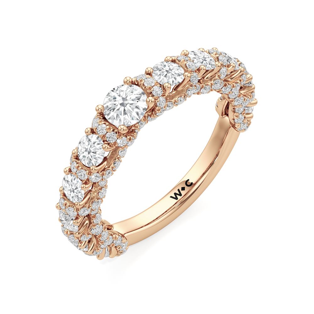 Classic The Fulton Round Anniversary Ring (F+ SI+) with 18KT Rose Gold / Lab / 1 3/4 Cut Diamond in 14KT Rose Gold / Lab / 1 3/4 view 4
