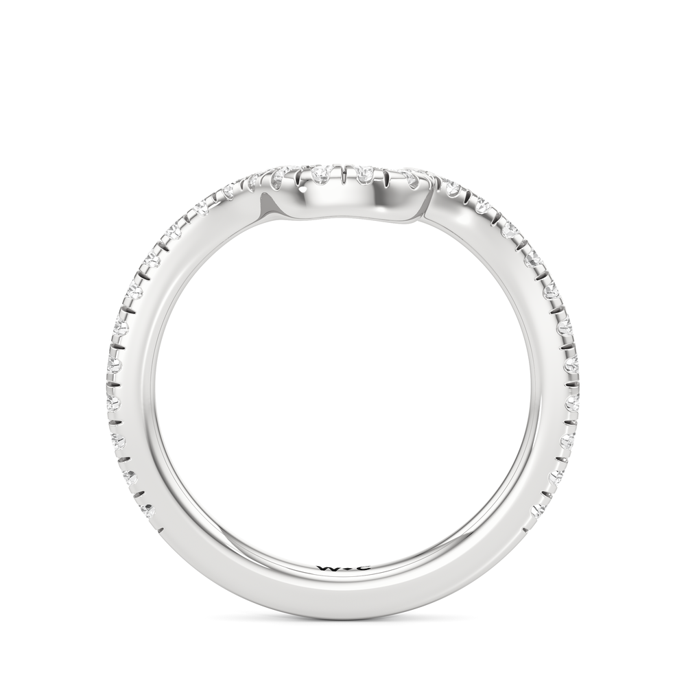 The Katherine Diamond Wedding Band with Platinum Cut Diamond in 14KT Platinum view 2
