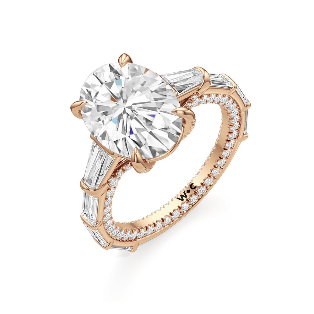 The Katherine Ring with Oval Cut Diamond in 14KT Rose Gold view 3
