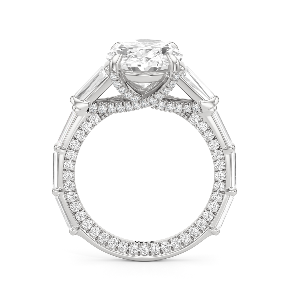 The Katherine Ring with Oval Cut Diamond in 14KT Platinum view 2
