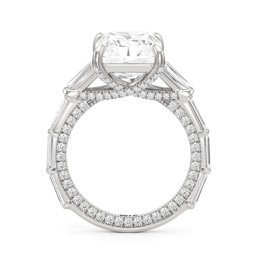 The Katherine Ring with Radiant Cut Diamond in 14KT Platinum view 2
