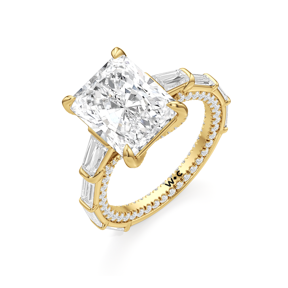 The Katherine Ring with Radiant Cut Diamond in 14KT Yellow Gold view 3
