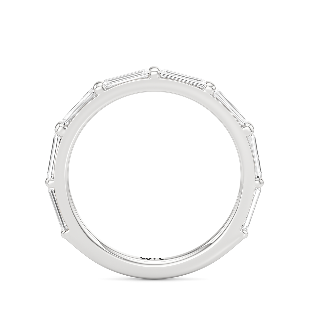 The Marlene Diamond Wedding Band with Platinum Cut Diamond in 14KT Platinum view 2
