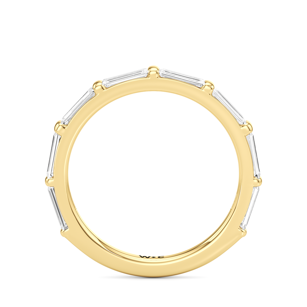 The Marlene Diamond Wedding Band with 18KT Yellow Gold Cut Diamond in 14KT Yellow Gold view 2
