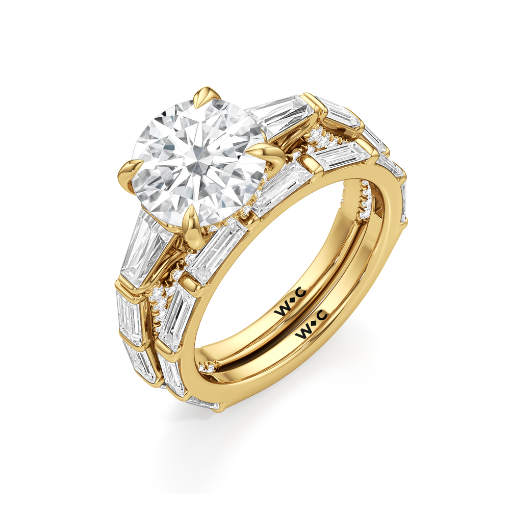 The Marlene Ring with Emerald Cut Diamond in 14KT Yellow Gold view 4
