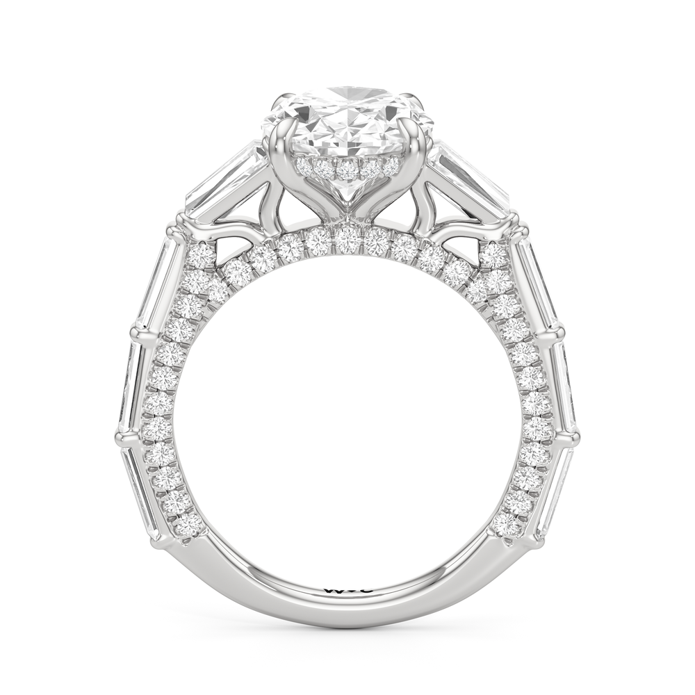 The Marlene Ring with Oval Cut Diamond in 14KT Platinum view 2

