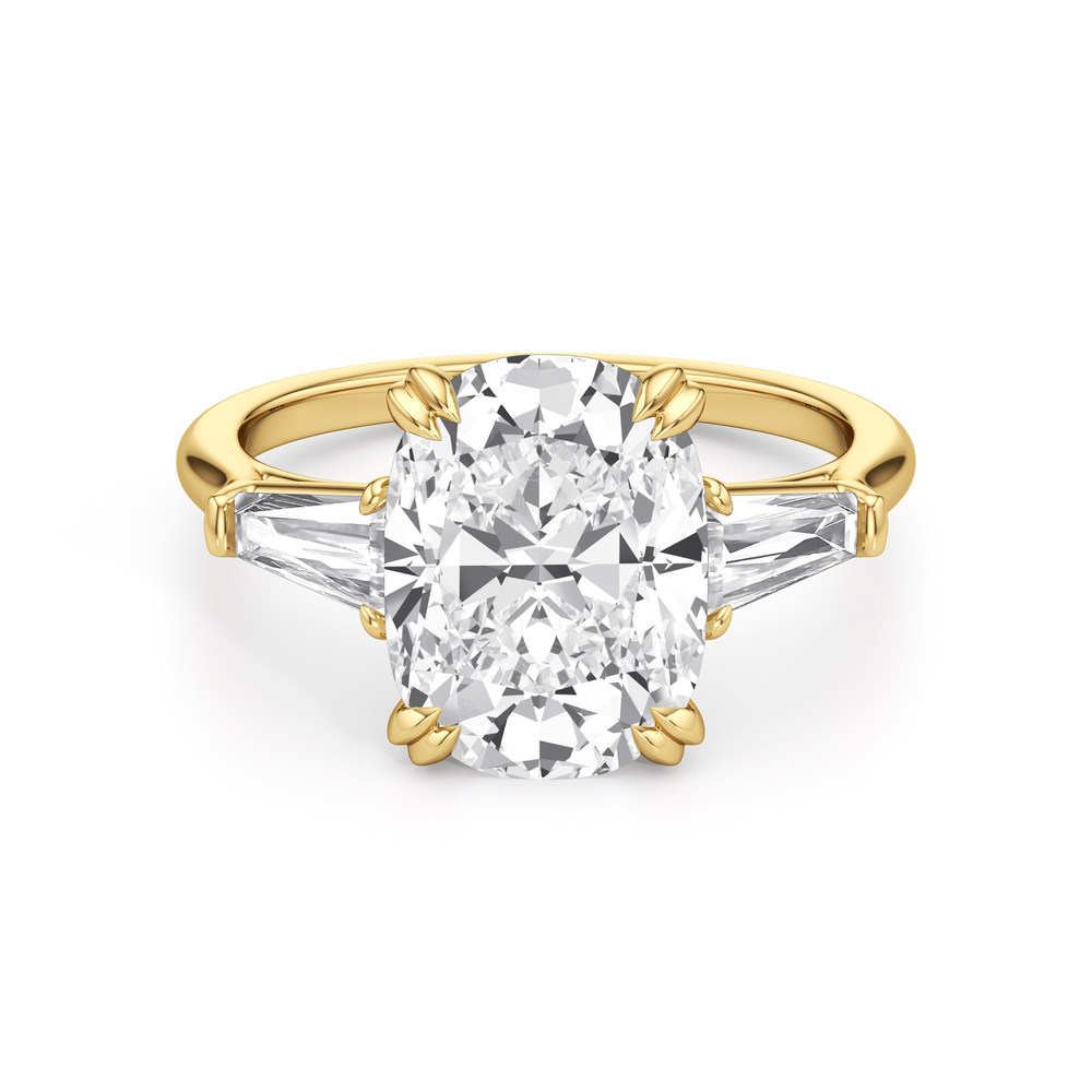 Antique Cushion Cut The Vivien Ring with Lab Grown Diamond in 14KT Yellow Gold view 1
