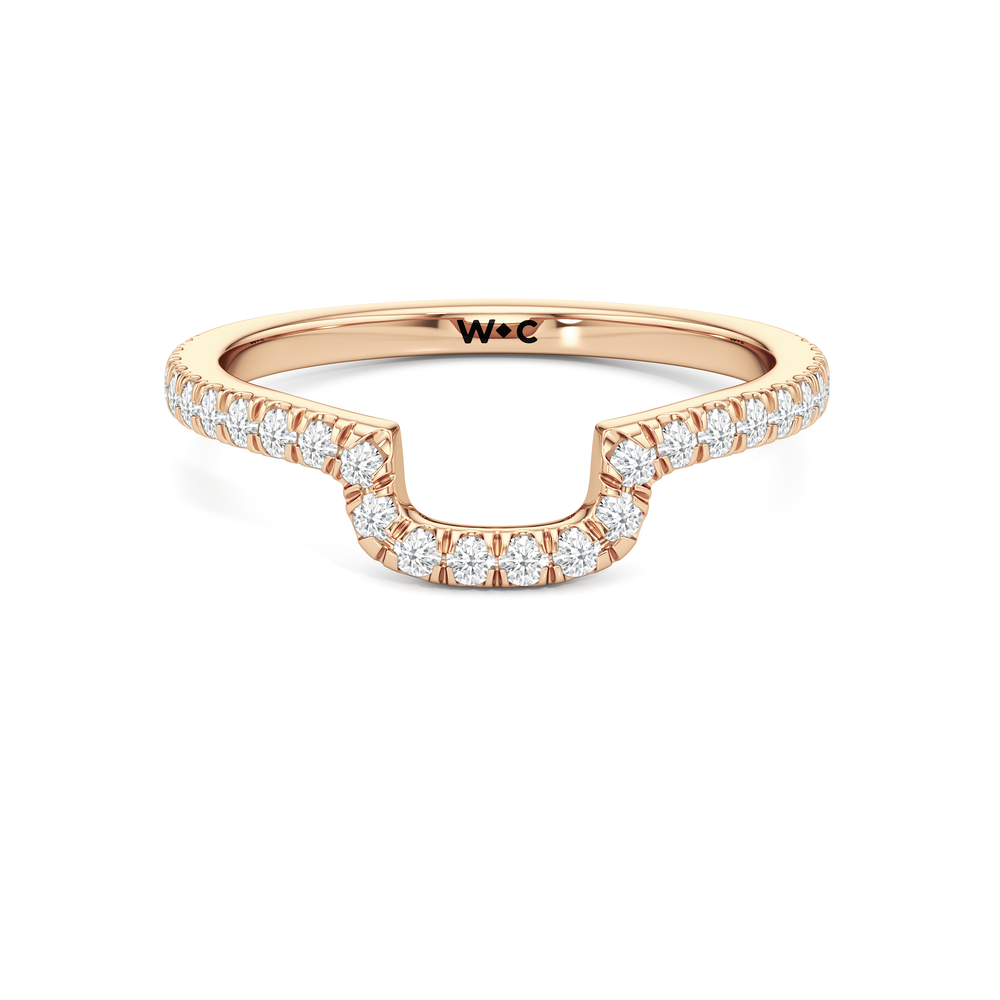 The Vivien Diamond Wedding Band with 18KT Rose Gold Cut Diamond in 14KT Rose Gold view 1
