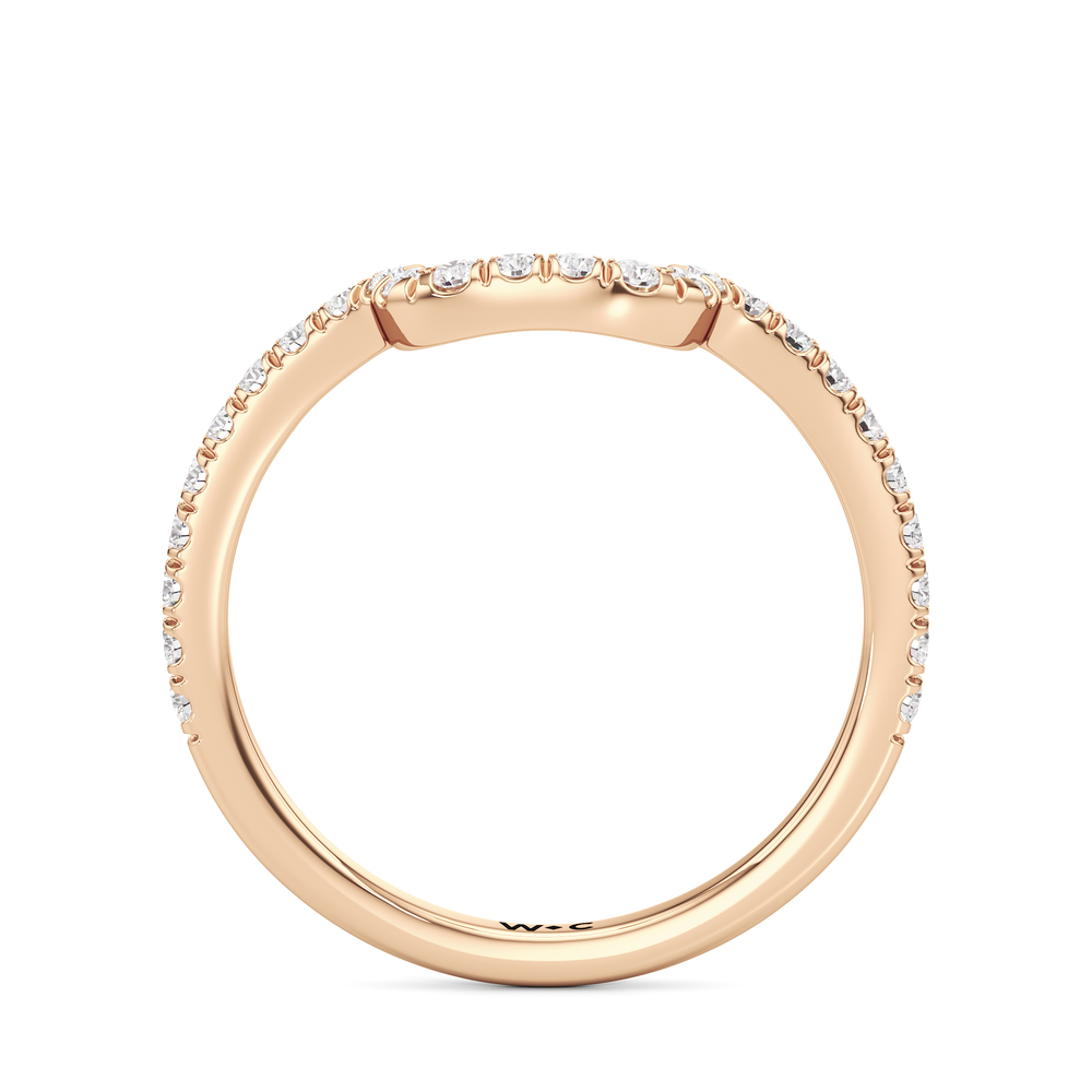 The Vivien Diamond Wedding Band with 18KT Rose Gold Cut Diamond in 14KT Rose Gold view 2
