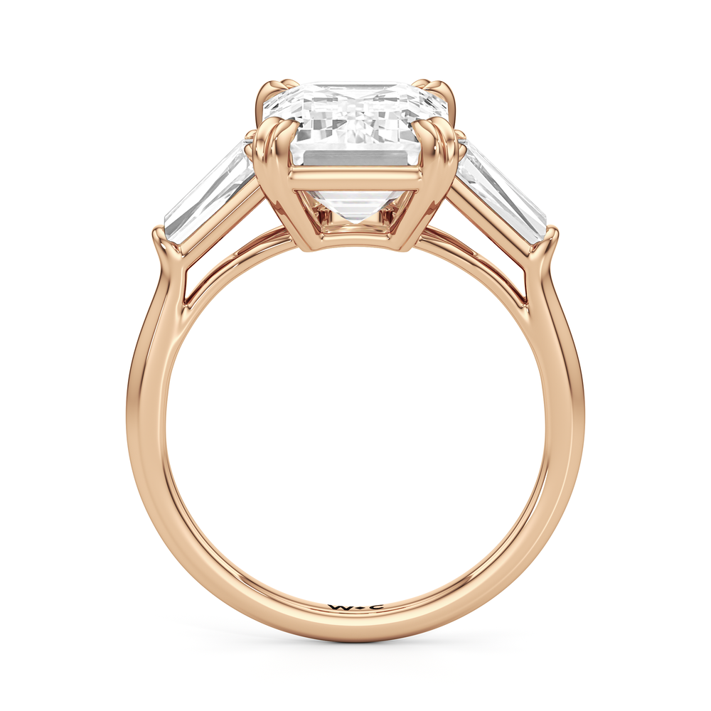 The Vivien Ring with Emerald Cut Diamond in 14KT Rose Gold view 3
