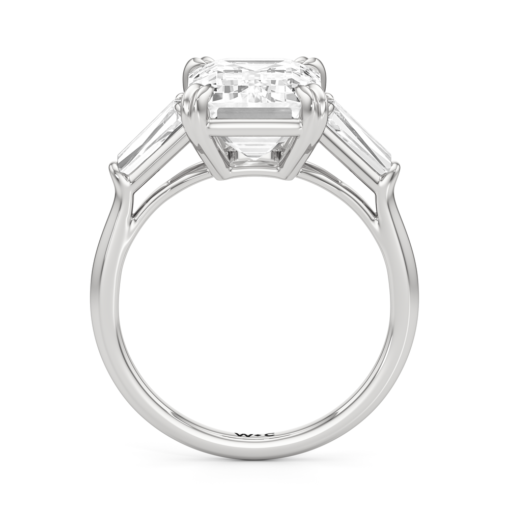 The Vivien Ring with Emerald Cut Diamond in 14KT Platinum view 3
