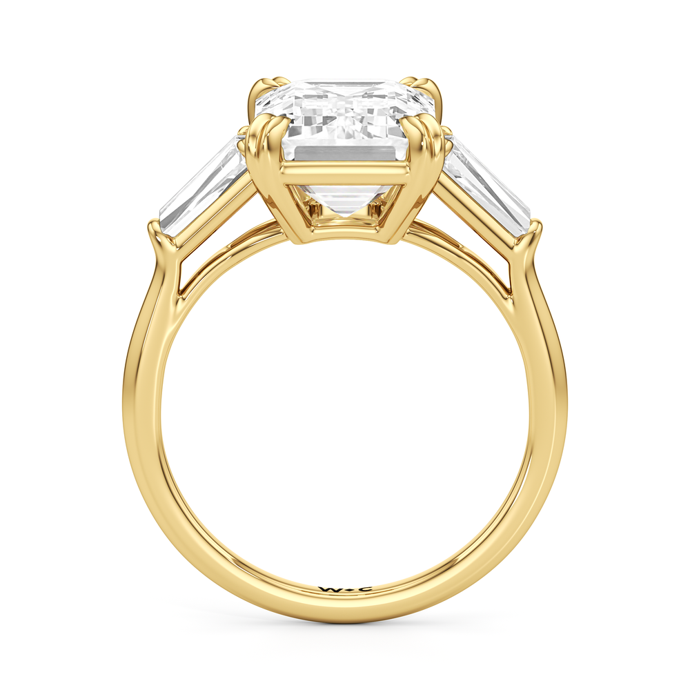The Vivien Ring with Emerald Cut Diamond in 14KT Yellow Gold view 3
