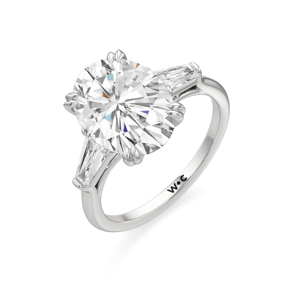 The Vivien Ring with Oval Cut Diamond in 14KT Platinum view 4
