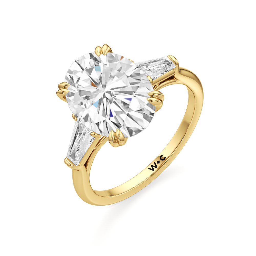 The Vivien Ring with Oval Cut Diamond in 14KT Yellow Gold view 4
