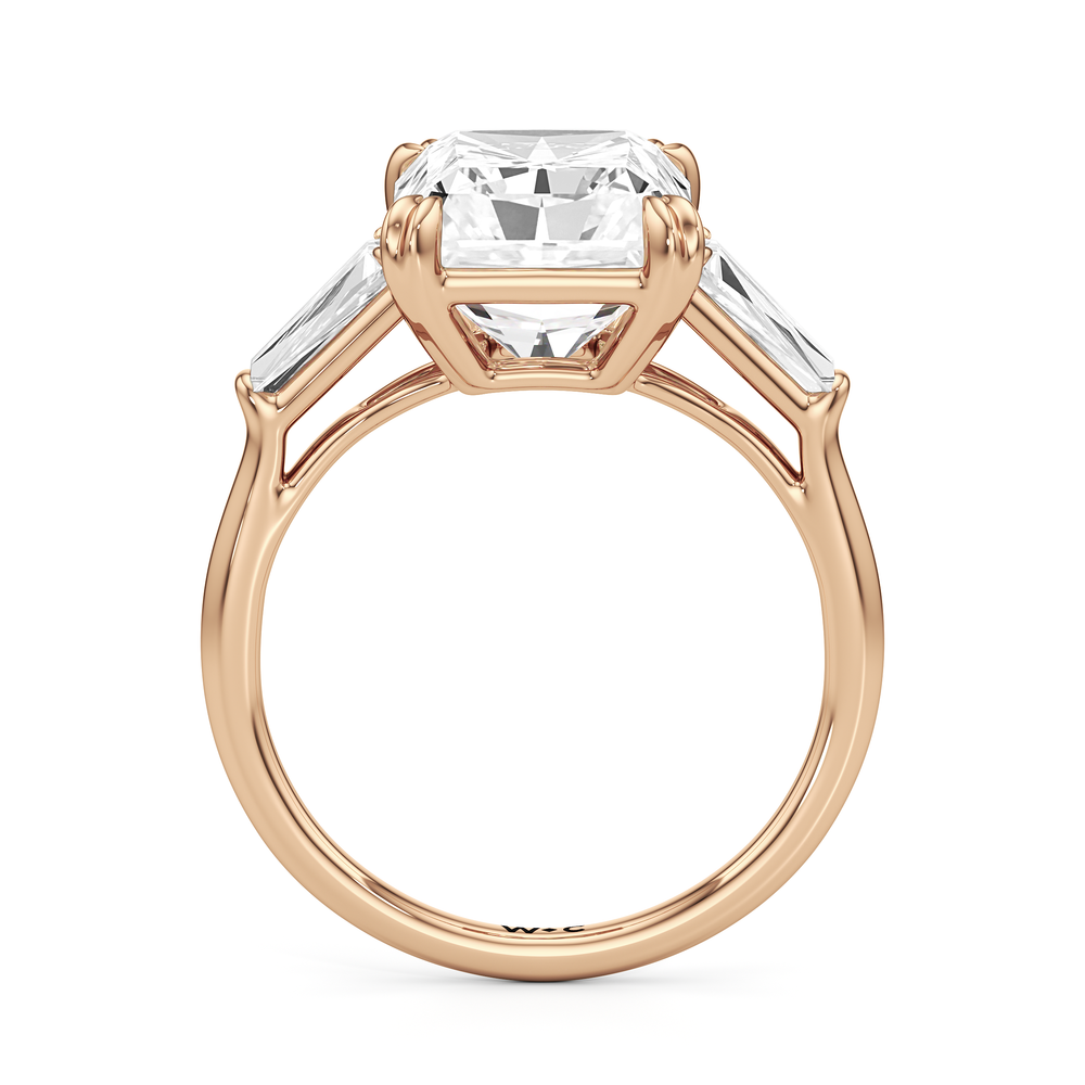 The Vivien Ring with Radiant Cut Diamond in 14KT Rose Gold view 3
