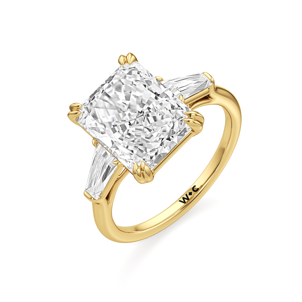 The Vivien Ring with Radiant Cut Diamond in 14KT Yellow Gold view 4
