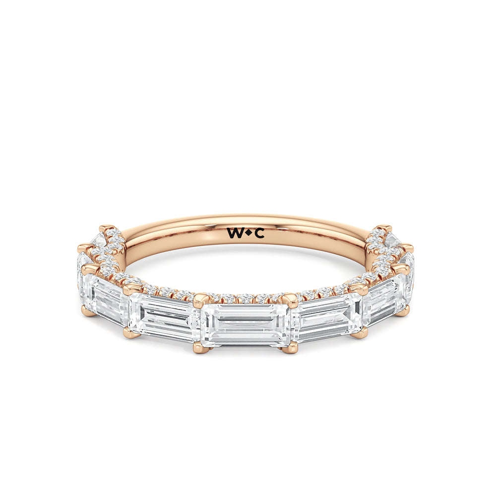 The Greta Diamond Wedding Band with 18KT Rose Gold Cut Diamond in 14KT Rose Gold view 1
