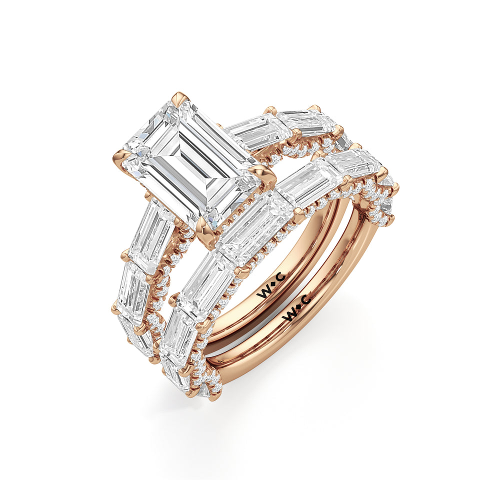 The Greta Diamond Wedding Band with 18KT Rose Gold Cut Diamond in 14KT Rose Gold view 3

