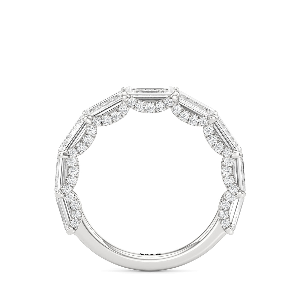 The Greta Diamond Wedding Band with Platinum Cut Diamond in 14KT Platinum view 2
