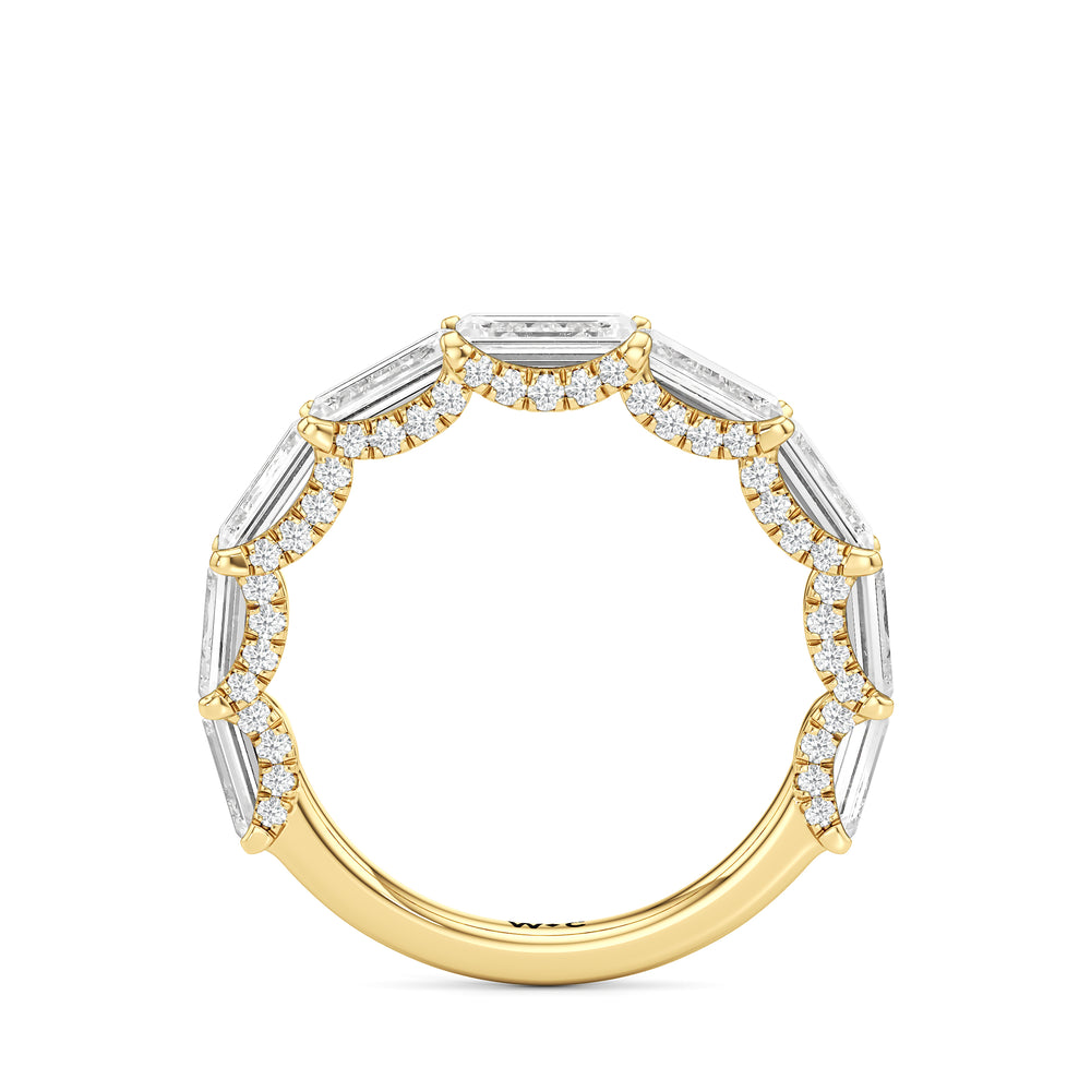 The Greta Diamond Wedding Band with 18KT Yellow Gold Cut Diamond in 14KT Yellow Gold view 2
