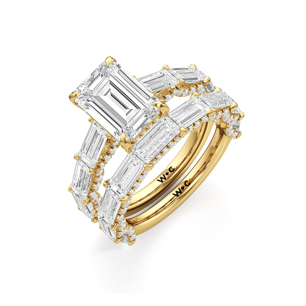 The Greta Ring with Radiant Cut Diamond in 14KT Yellow Gold view 4
