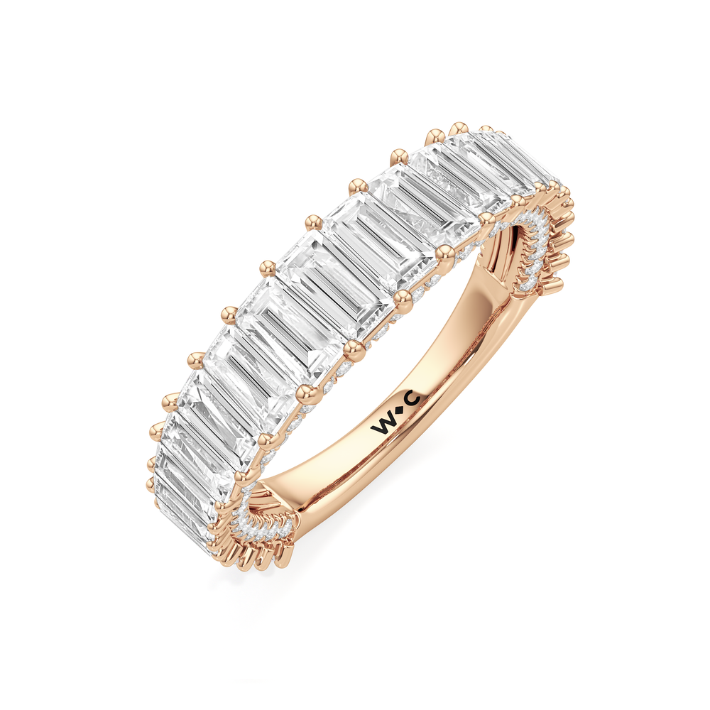 The Zara Anniversary Ring with 18KT Rose Gold / Lab / 2 1/5 Cut Diamond in 14KT Rose Gold / Lab / 2 1/5 view 3
