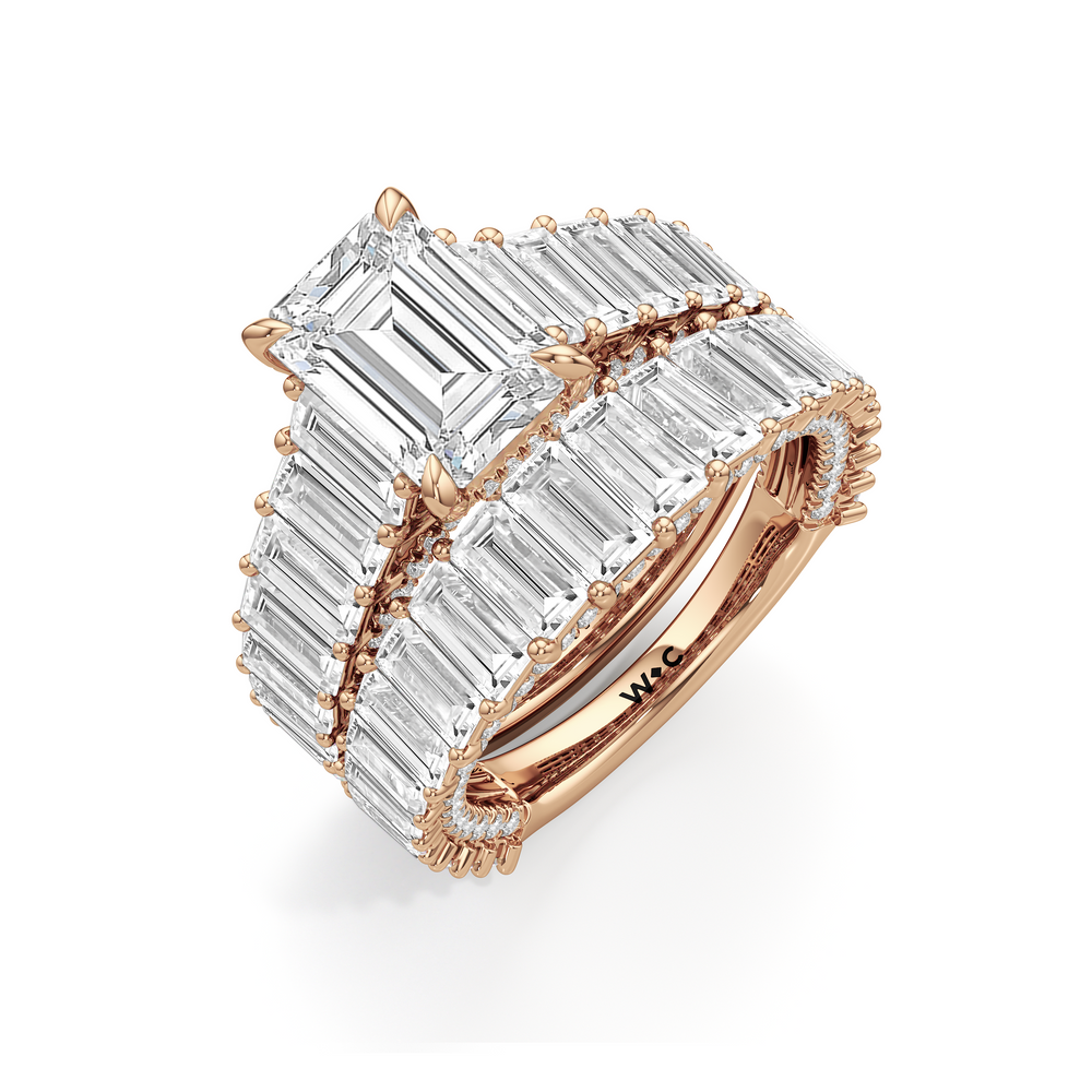 The Lauren Ring with Radiant Cut Diamond in 14KT Rose Gold view 5
