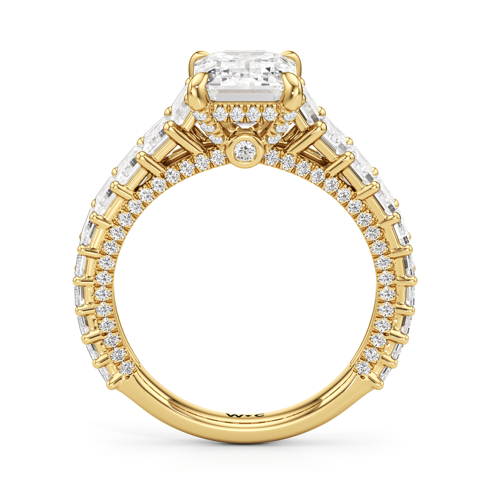The Lauren Ring with Emerald Cut Diamond in 14KT Yellow Gold view 3
