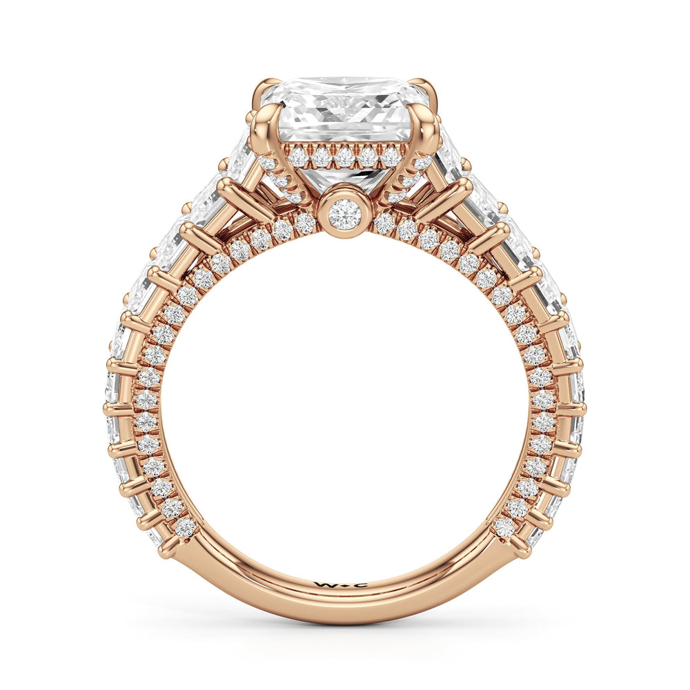 The Lauren Ring with Princess Cut Diamond in 14KT Rose Gold view 3
