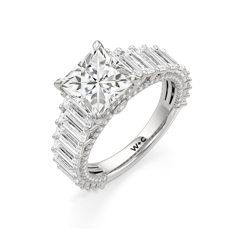 The Lauren Ring with Princess Cut Diamond in 14KT Platinum view 4

