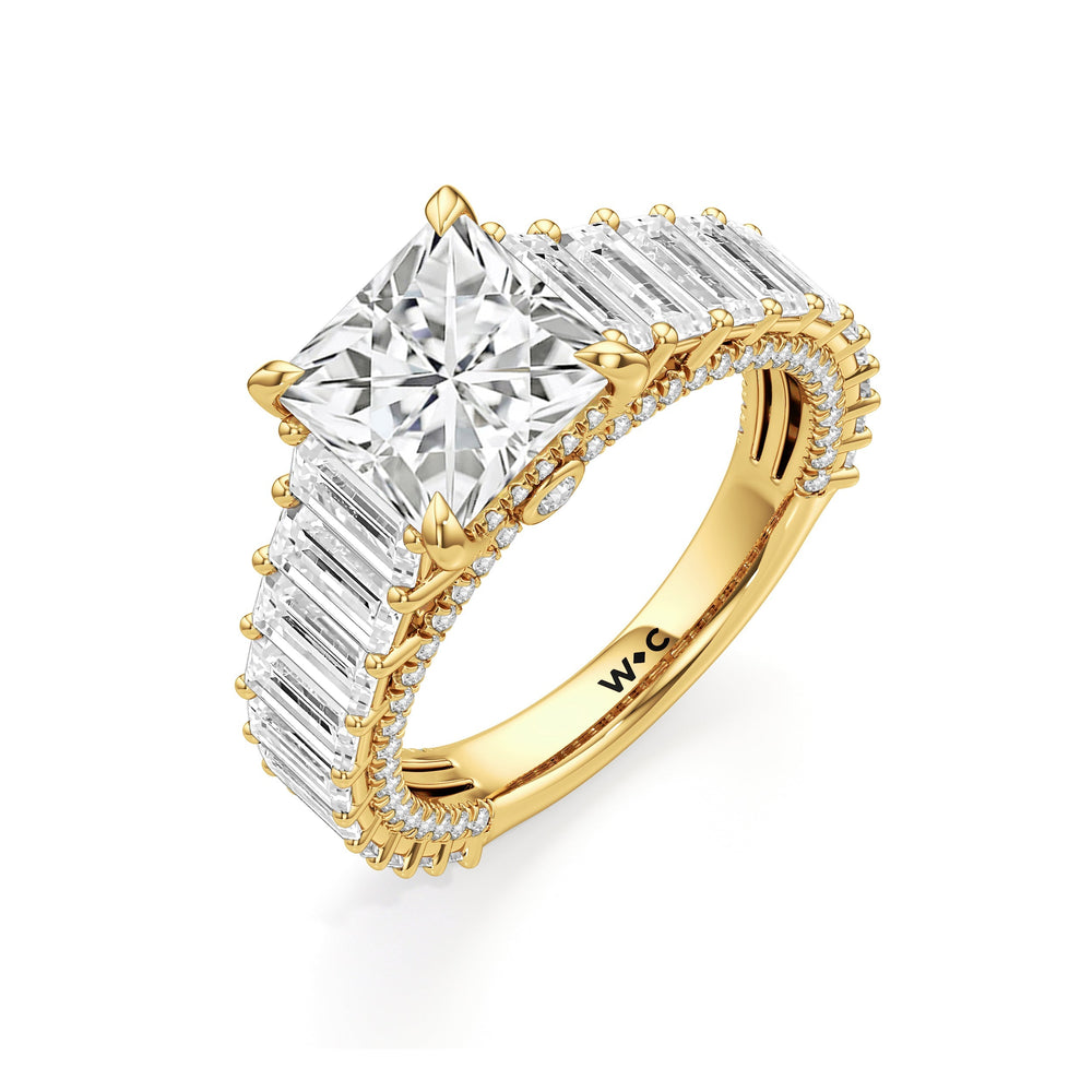 The Lauren Ring with Princess Cut Diamond in 14KT Yellow Gold view 4
