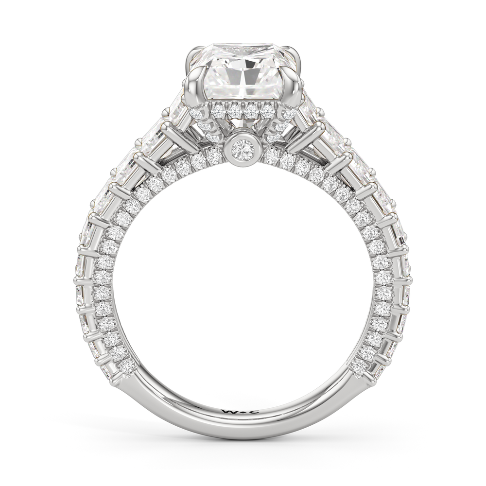 The Lauren Ring with Radiant Cut Diamond in 14KT Platinum view 3

