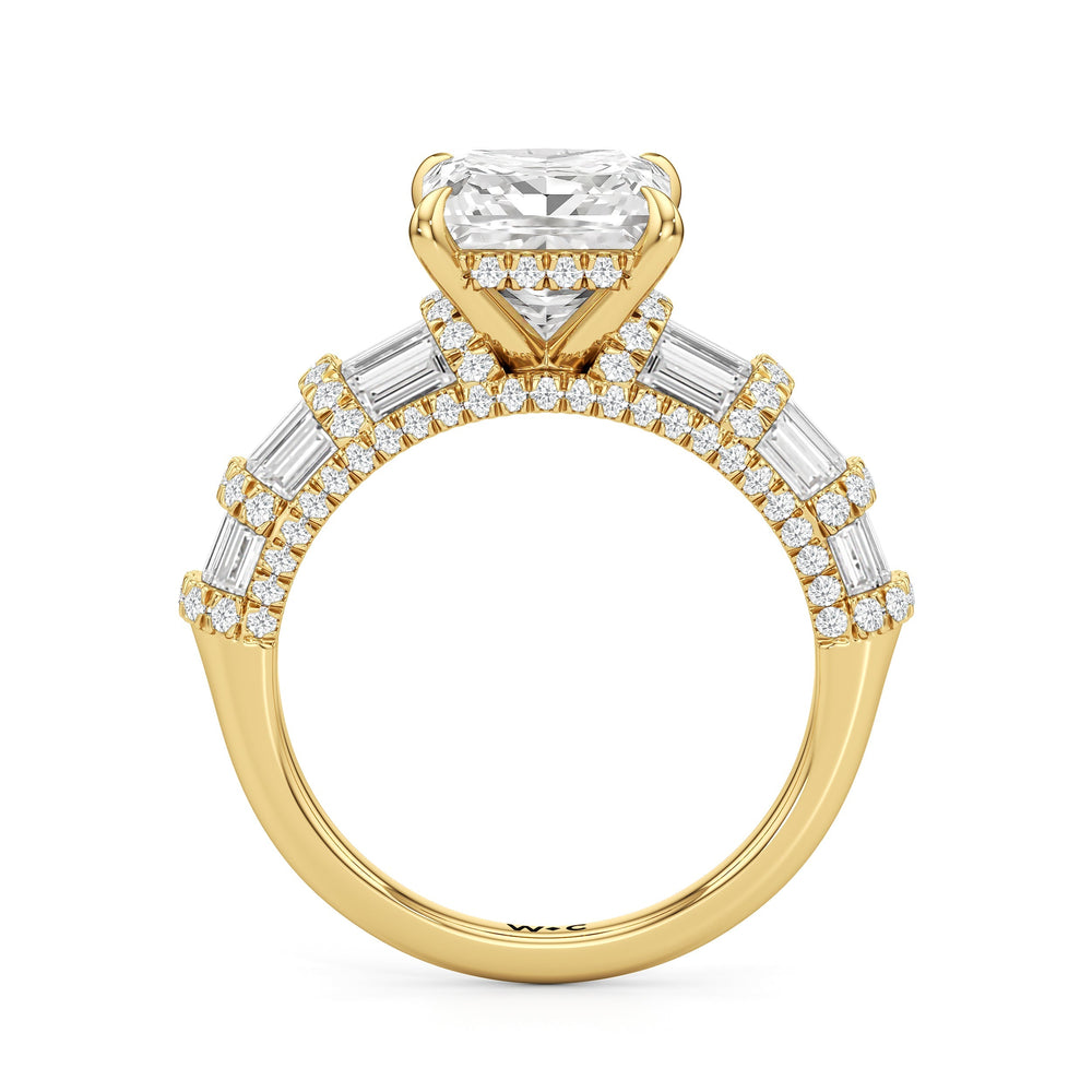 The Ingrid Ring with Princess Cut Diamond in 14KT Yellow Gold view 2
