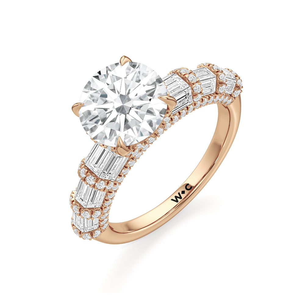 The Ingrid Ring with Round Cut Diamond in 14KT Rose Gold view 3

