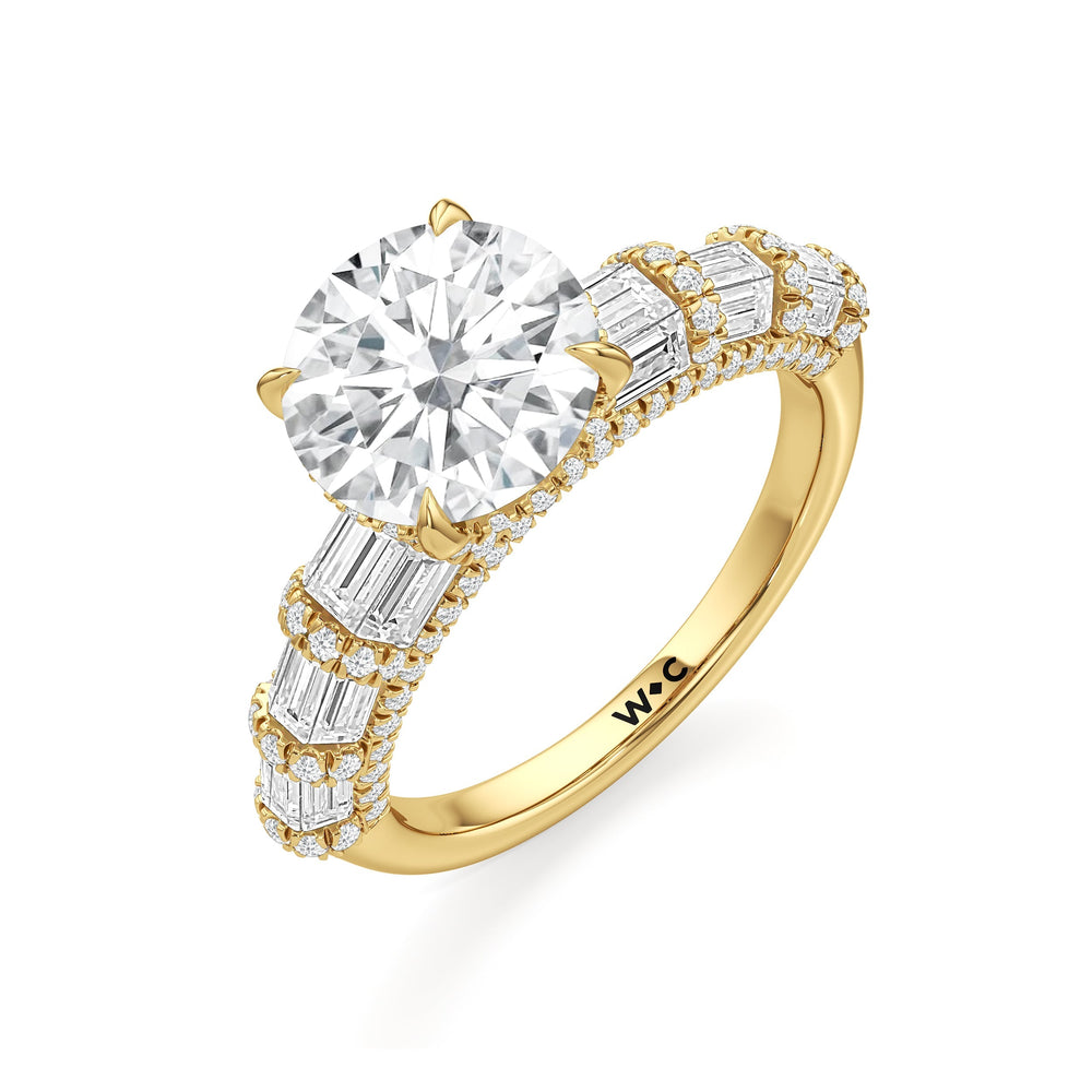 The Ingrid Ring with Round Cut Diamond in 14KT Yellow Gold view 3
