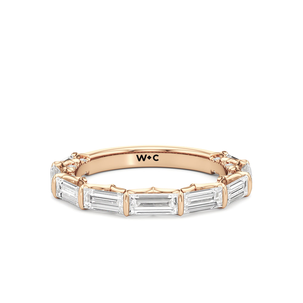 The Esme Diamond Wedding Band with 18KT Rose Gold Cut Diamond in 14KT Rose Gold view 1
