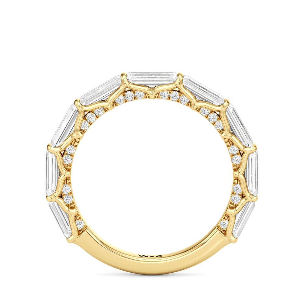 The Esme Diamond Wedding Band with 18KT Yellow Gold Cut Diamond in 14KT Yellow Gold view 2
