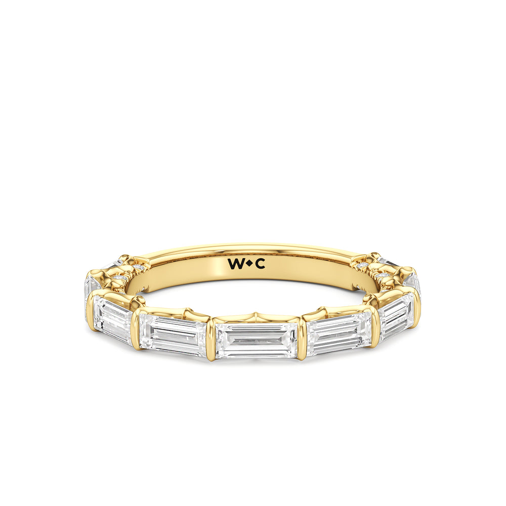 The Esme Diamond Wedding Band with 18KT Yellow Gold Cut Diamond in 14KT Yellow Gold view 1

